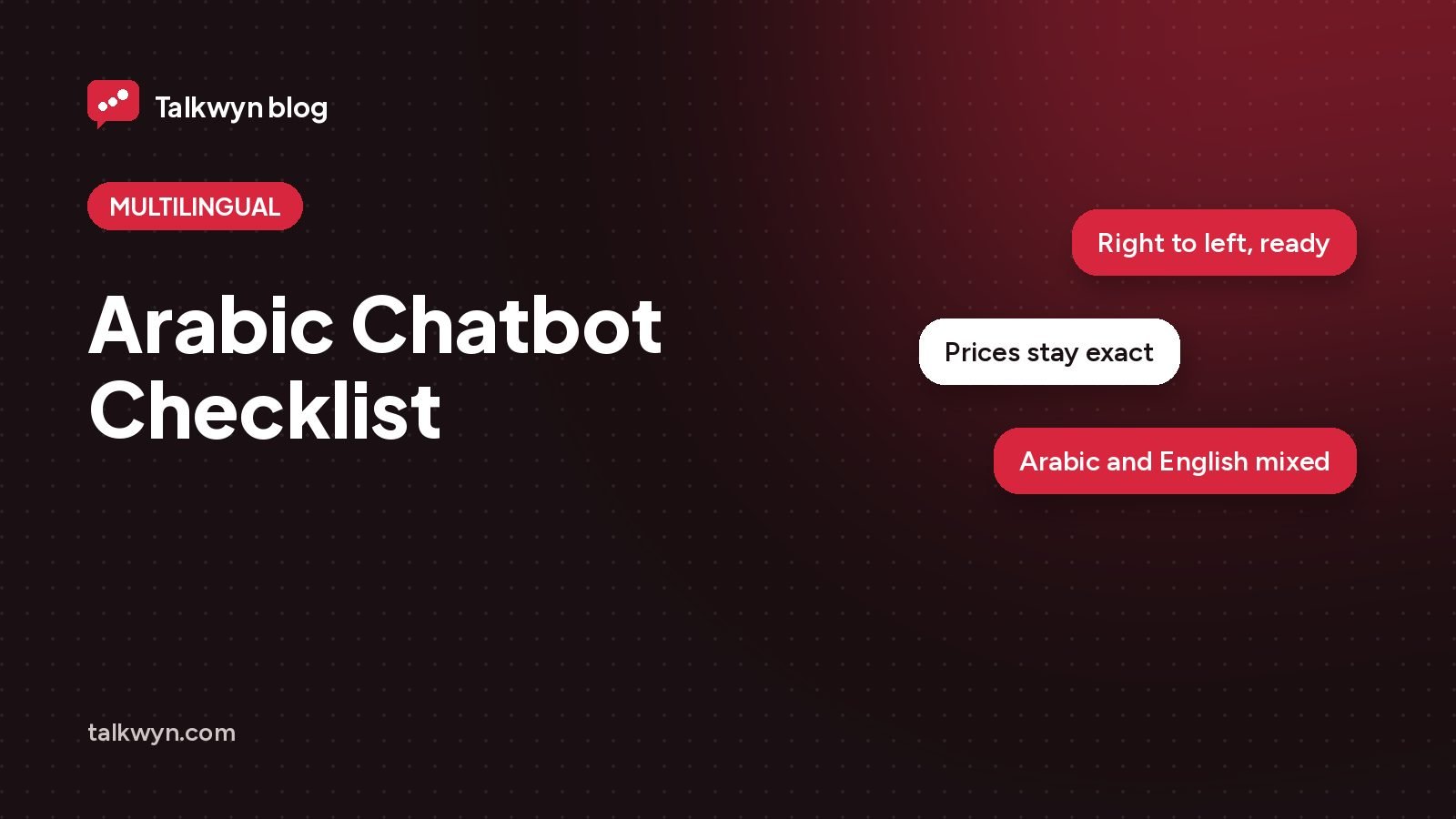 Cover illustration for: Arabic Chatbot Checklist: Right to Left Text, Numbers and Fonts